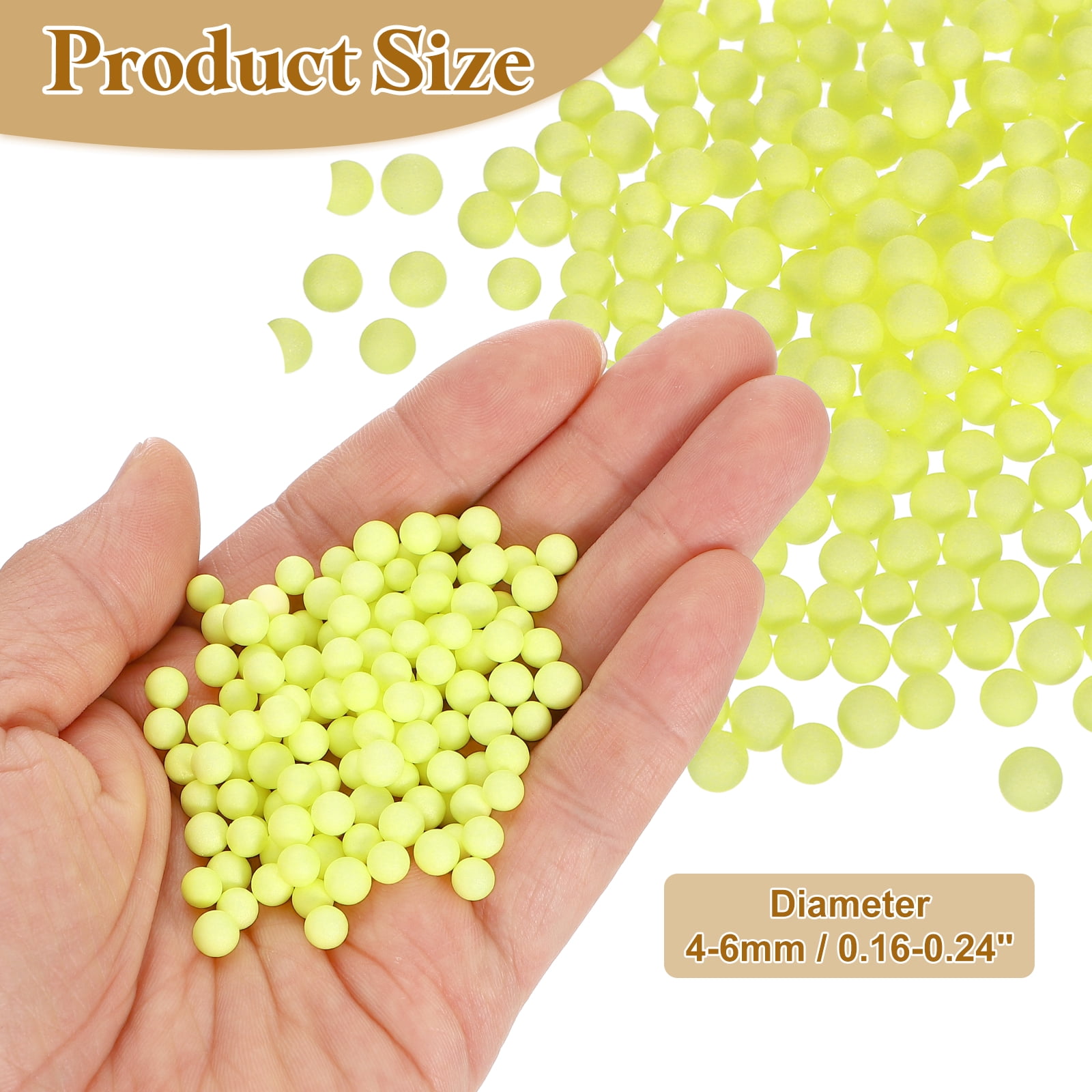 10Pack 0.16"-0.24" Foam Ball, Mini Round Foam Beads Balls for DIY Crafts, Party Decorations, Fillings of Vase Pillow, Yellow