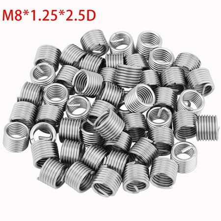 

50Pcs Wire Thread Insert Screw Bushing M8 Thread Repair Stainless Steel