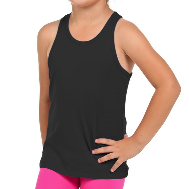 Basico 1 Pack Toddler Tank Tops Girls Black Tank Top Pack Racerback