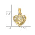 thumbnail image 2 of 14K Yellow Gold Filigree Heart Pendant Necklace with Chain, 2 of 4