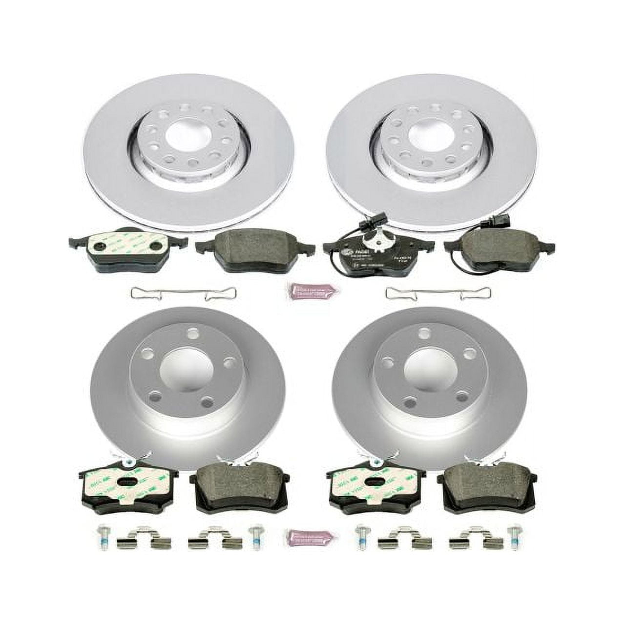Power Stop Front and Rear Euro-Stop ECE-R90 Certified Brake Pad and Rotor Kit ESK639