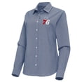 thumbnail image 2 of Women's Antigua Navy Philadelphia 76ers Porter Woven Long Sleeve Button-Up Shirt, 2 of 3