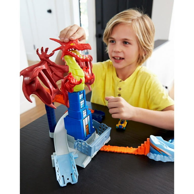 Hot Wheels Dragon Blast Play Set with Launcher for Heroic Action