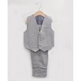 thumbnail image 3 of Boys 2-Piece Formal Vest & Suit Pants Outfit Set, Sizes: 2T to 16 (Silver Stripe), 3 of 6
