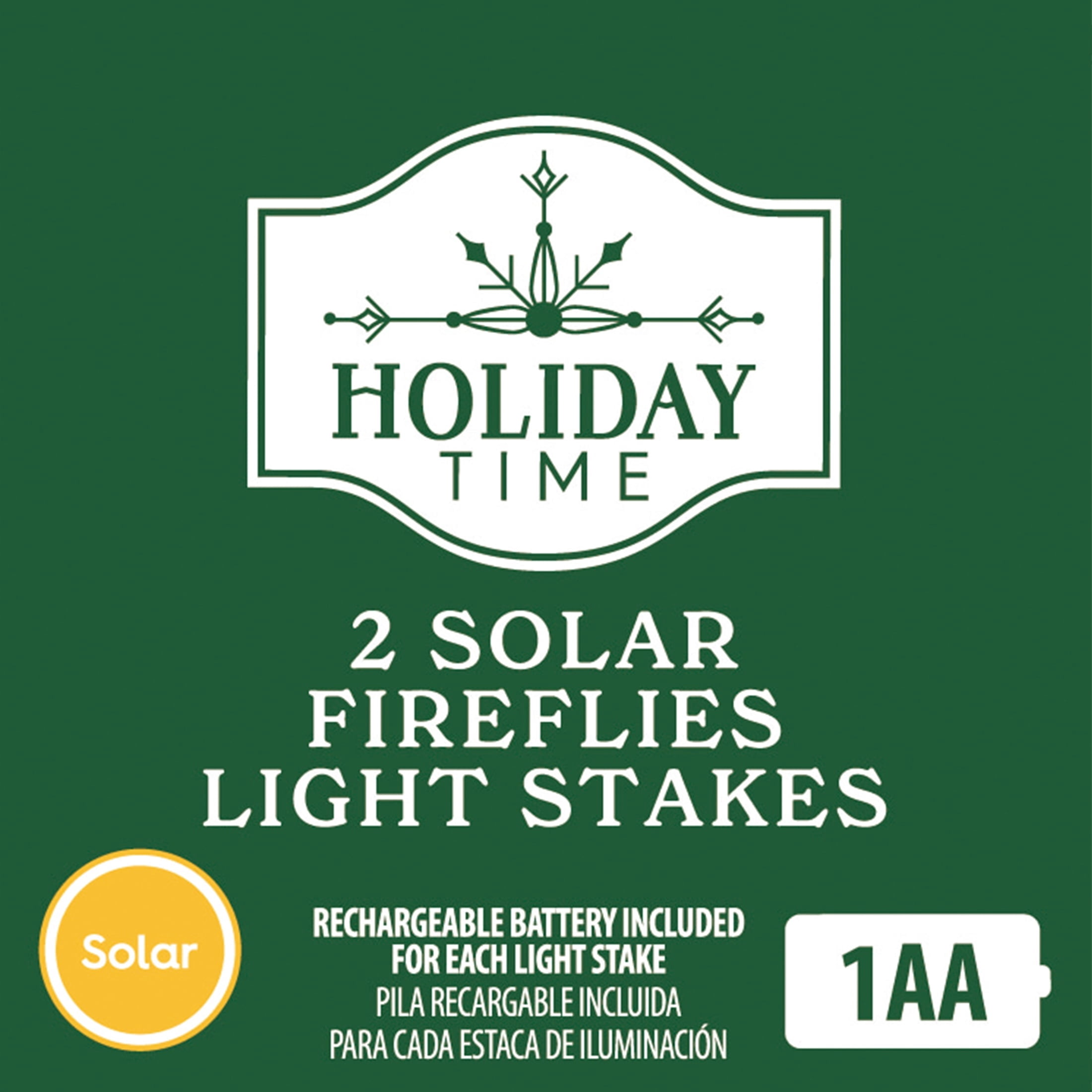 Outdoor Solar-Powered LED Fireflies Yard Stakes, Warm White, 27", 2 Count, by Holiday Time