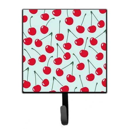 Carolines Treasures Cherries on Blue Leash or Key Holder - Blue - 6in. H x 1.25in. W x 4.25in. L