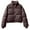 Coffee, variant on XFLWAM Womens Winter Coat Warm Quilted Puffer Jacket Solid Color Full Zipper Down Jackets Outerwear with Pockets Army Green S