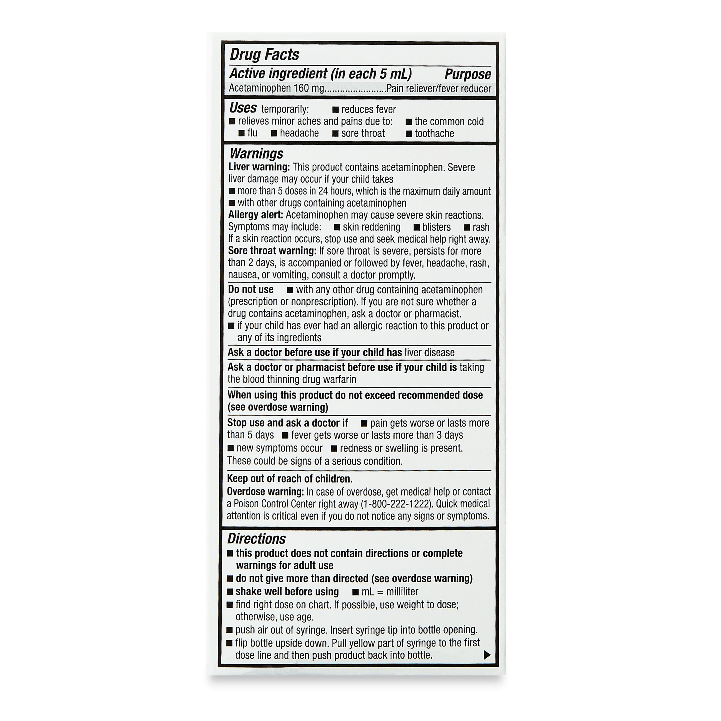 Parent's Choice Infants' Pain and Fever Acetaminophen, 160 mg, Grape, 2 fl oz