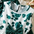 thumbnail image 4 of VNKIDY Girls Outfits Kids Children Floral Dress Set White Sleeveless Dress With Green Rose Print Matching Ruffled Knit Cardigan For Parties Wear Classic Outfits, 4 of 9