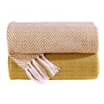 thumbnail image 4 of Luxurious Hand Woven Cozy Warm 100% Cotton All Season Light Weight Couch Chair Bed Decorative Throw Blankets Chevron 50x60 Inch Set of 2, 4 of 5