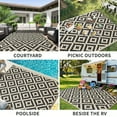 thumbnail image 5 of Kzaei Waterproof Outdoor Rug, 9'x12' Reversible Plastic Camping Area Rugs, Black & Brown, 5 of 9