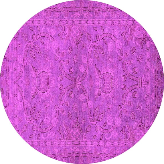 Ahgly Company Indoor Round Oriental Pink Traditional Area Rugs, 3' Round