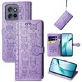 thumbnail image 1 of Funda Cartera FOXDOCK para Motorola Edge 50 Neo , Flip PU con Relieve de Gatos y Perros, Tarjetero y Soporte, 1 of 6