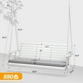 thumbnail image 2 of Zimtown Patio Wooden Porch Swing Swing Chair Bench Heavy Duty 880lbs with Hanging Chains for Outdoors,5 FT, White, 2 of 6