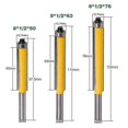 thumbnail image 2 of Woodworking Milling Cutter - Extra Long Razor Bit, Straight Cutting Head, Three-piece Set, 2 of 3
