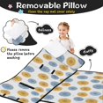 thumbnail image 3 of Geometric Flower and Dahlia Gray Pattern Teens Toddler Nap Mat with Pillow, Sleeping Mat Bag for Preschool Daycare 59"x22", 3 of 6