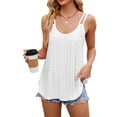 thumbnail image 2 of FJUCHAI Women Loose Tops Hollow out Camisole Shirt Sleeveless Vests Halter T-Shirt for Womens Solid Colour Tank Tops, 2 of 9