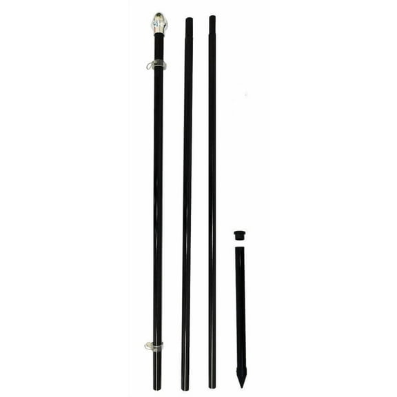 10ft Flag Pole In Ground Pole Pole & Stake Kit Outdoor Flag Pole Black 10' Pole