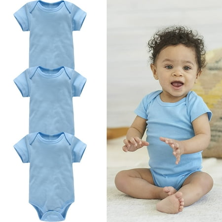 

Unisex Baby Romper 3 Pack Solid Bodysuit