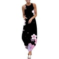 thumbnail image 2 of SMihono Robe Maxi Bohème d'Été pour Femmes Grande Taille Robe d'Été Décontractée pour Femmes Sans Manches à Col Licou Jupe à Bretelles Fendue Robe Maxi à Imprimé Robe de Plage Évasée, 2 of 4