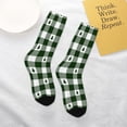 thumbnail image 4 of Uemuo Green White Christmas Tree Lumberjack Plaid Printed Kids Boys Socks Seamless Crew Socks Crazy Funny Athletic Sport Socks for Children, 4 of 6