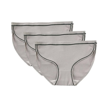 HCURIBAD Cotton Underwear for Women  Clearance! Women s Mixed Panty Set of 3 Mid Waist Stretchy Soft Cotton Solid Color Breathable Panties  Seamless Panties  Soft Underwear  Women s Panties Coffee L