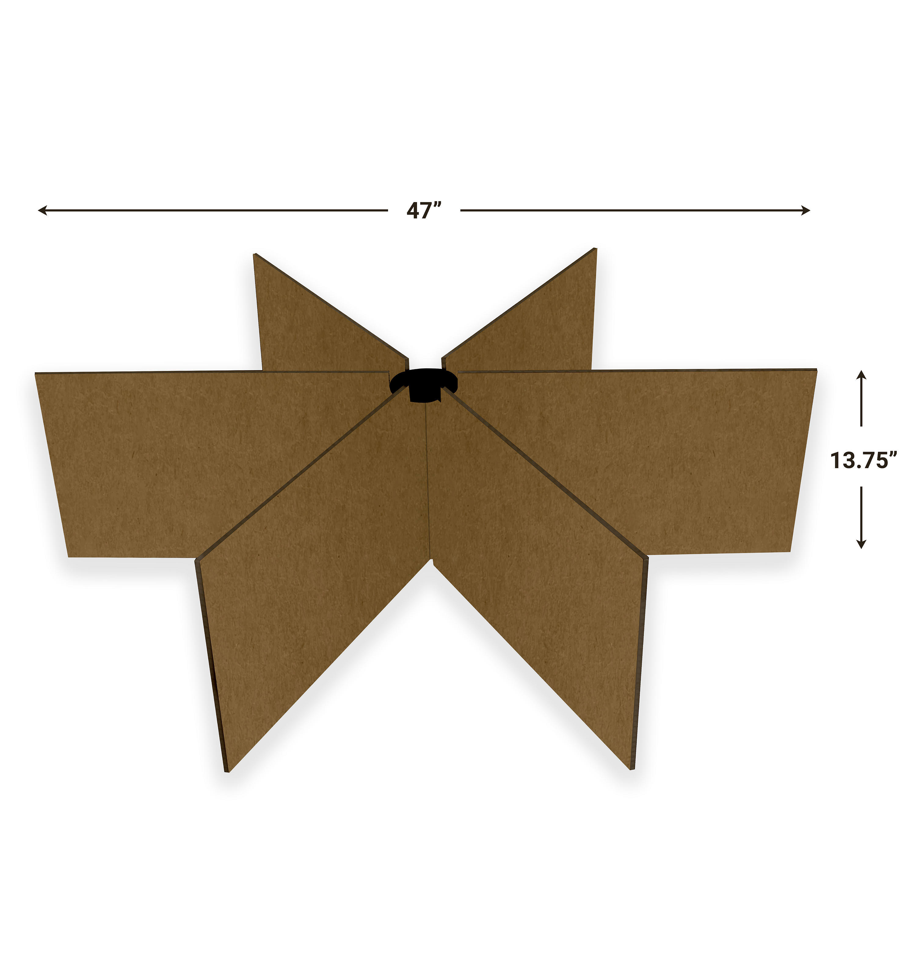 Star Table Divider - 6 way - Brown Kraft no print - 47L" x 47W" x 13.75H"