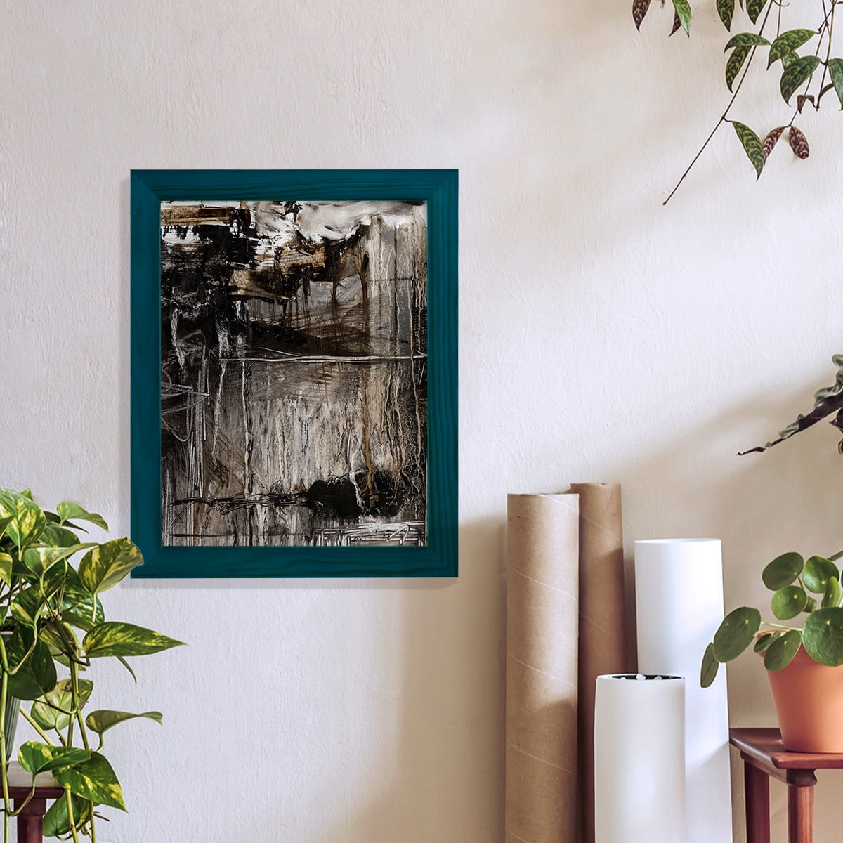 Continuum II -Framed Print w/glass-Ocean Blue