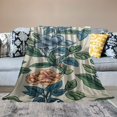 ALEPADNF Flower Print Flannel Throw Blanket, Soft Plush Blankets for