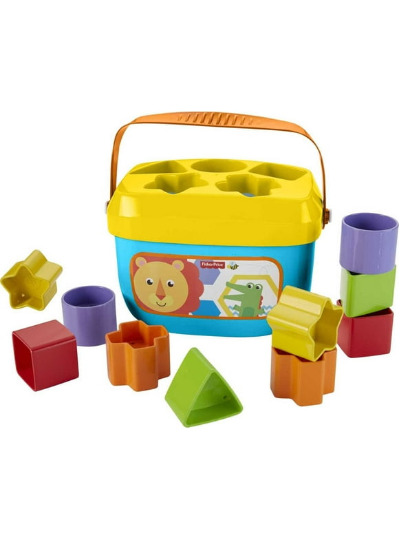 Fisher-Price Babys First Blocks Shape-Sorting Toy, Set of 10, for Infants 6+ Months