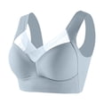 thumbnail image 2 of dgysar Full Coverage Bras for Women Seamless No Underwire Support and Lift Comfortable Pushup Bras for Older Women Comfortable Sleep Yoga Gym Sport Light Blue 48, 2 of 6