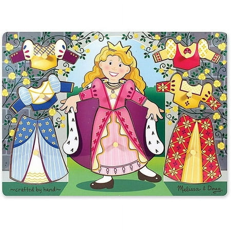 Melissa & Doug Princess Dress-Up Wooden Peg Puzzle (8 pcs)