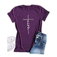 thumbnail image 4 of T-Shirt Col Rond Imprimé Croix Foi pour Femmes, 4 of 4