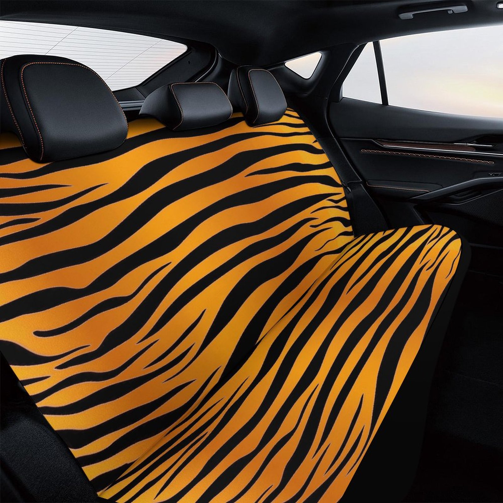 Animal Print Patterns Rear Seat Covers, Car Backseat Protector, Universal Back Seat Vehicle Interior Protector, Fits Most Cars, SUVs, Sedans, Trucks