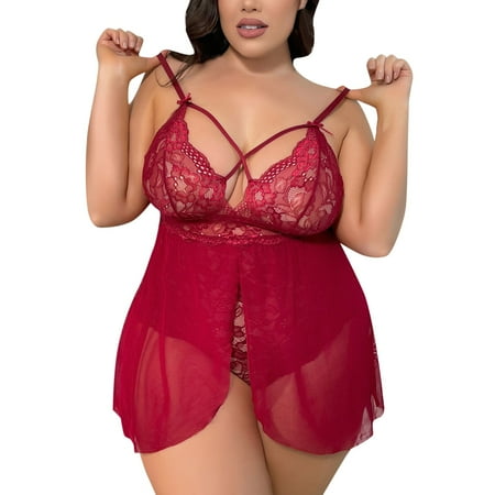 Yuhangmm Luminous Large Siza Underwear Hollow Fishnet Stockings Sexy Lingerie Gown