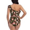 thumbnail image 5 of Gaeub Edgehog and Mushrooms Women's One Shoulder Ruffle Tummy Control Swimwear for Swimming Surfing Beach Party - Small, 5 of 8