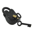 thumbnail image 4 of Treasure Gurus Antique Style Rustic Cast Iron and Brass Padlock Heavy Duty Skeleton Key Lock Set with 2 Keys, 4 of 4
