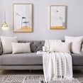 thumbnail image 4 of Large Beige Pillow Covers 24x24 Inch Set of 2 Rustic Farmhouse Chenille Decorative Throw Pillow Covers Square Cushion Case for Home Sofa Couch Decoration, 4 of 7