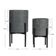 thumbnail image 2 of Creative Co-Op Metal Planter on Stand, Set of 2, Grey, 2 of 7