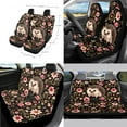 thumbnail image 2 of Yuyamidu Hedgehog Car Seat Covers Front Rear Full Set Pink Flower Steering Wheel Cover Seat Belt Pads Coasters Waste Bin Armrest Cover Cup Holders Rearview Mirror Cover Handbrake Cover Set, 14 PCS, 2 of 7