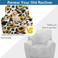 thumbnail image 5 of Jiueut Cow Sunflower Print Recliner Chair Covers, Soft Sofa Slipcover Breathable Reclining Chair Covers with Storage Pockets for Home Use, 5 of 7