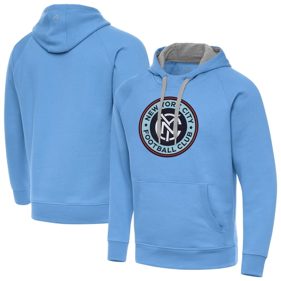 Men's-Antigua Powder Blue New York City FC Victory Fleece Raglan Pullover Hoodie