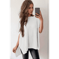 thumbnail image 4 of Women'S Loose Dropped Shoulder Short Sleeve Pullover Sweater White S, 4 of 7