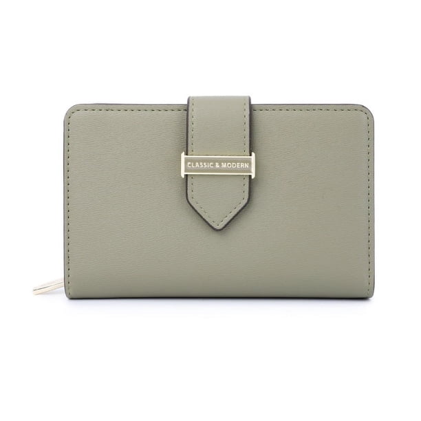 Cartera plegable con cremallera de gran capacidad y moda, cartera corta para mujer