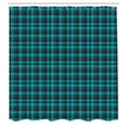 thumbnail image 2 of Ambesonne Buffalo Plaid Shower Curtain, Teal Gingham Check, 69"Wx70"L, Teal and Dark Blue Grey, 2 of 4