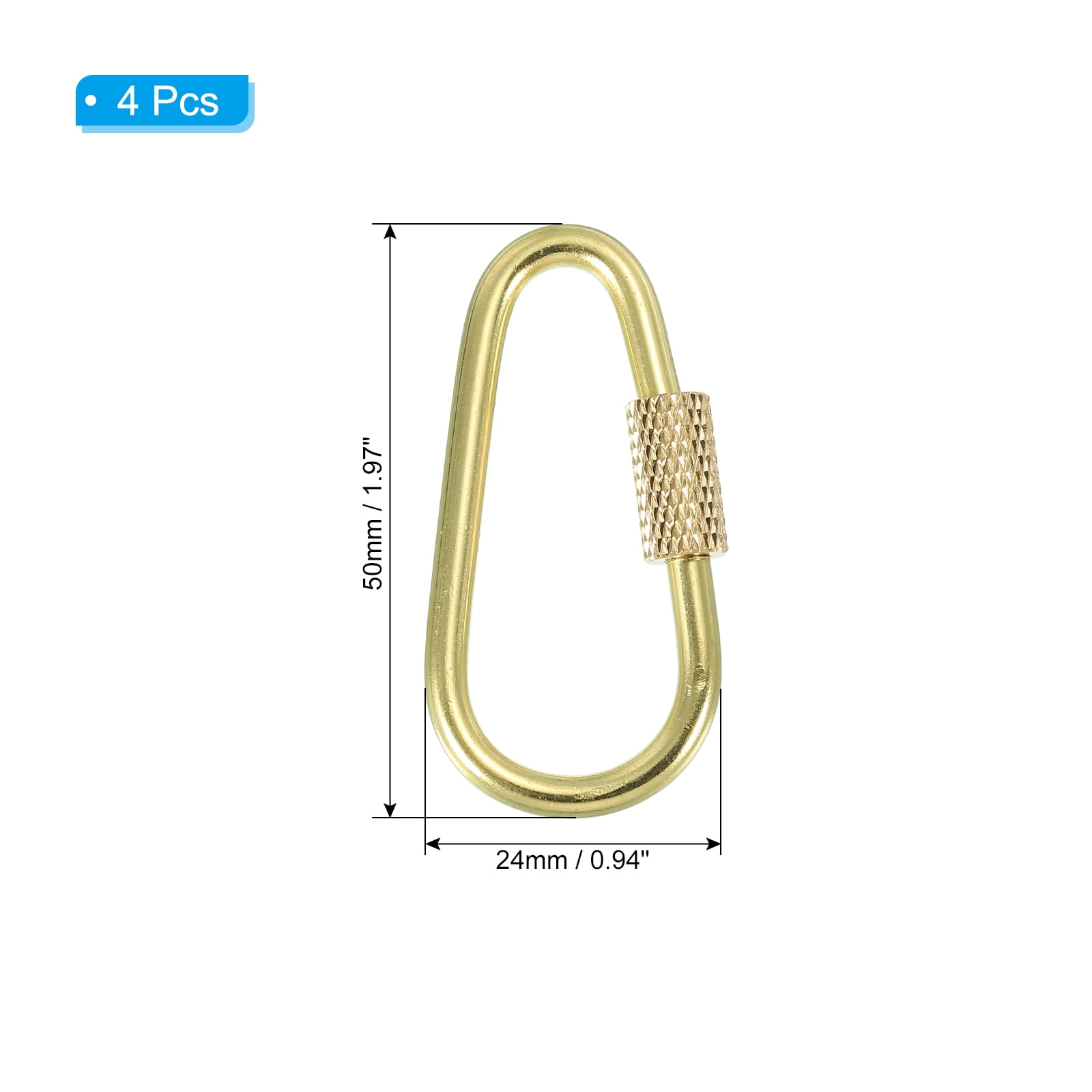 Uxcell Brass Key Ring, Screw Lock Clip Keychain Hook Holder for