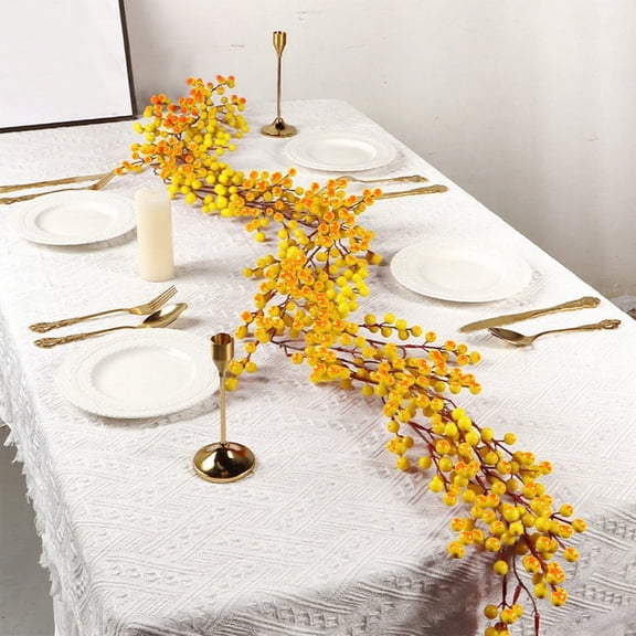 AZXY Christmas Garland, Christmas Tree Garland, 5.7 Ft Plastic Yellow Christmas Garland, Christmas Indoor Outdoor Garland for Christmas Decoration