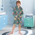 thumbnail image 5 of FORMRS Niños Bathrobe Unisex Hooded Robe Soft Plush Pajamas Sleepwear, Size 2-3T, Art Water Lilies Pattern, 5 of 7