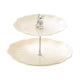 thumbnail image 1 of Soporte para cupcakes y postres, soporte para pasteles, centro de mesa, elegante soporte para cupcakes de 2 niveles Beige con oso plateado, 1 of 9