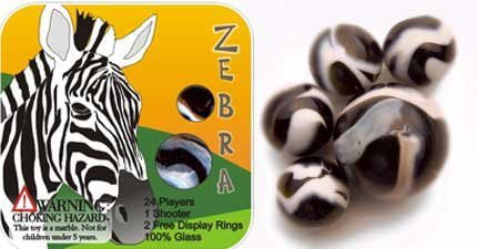 24 Collectible Marbles,1 Shooter Zebra Mega Marble Net bag 
